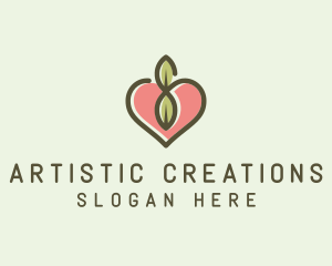 Nature Eco Heart  logo design