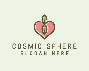 Nature Eco Heart  logo design