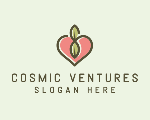 Nature Eco Heart  logo design