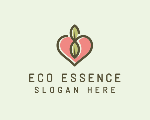 Nature Eco Heart  logo design