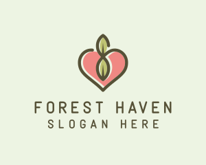 Nature Eco Heart  logo design