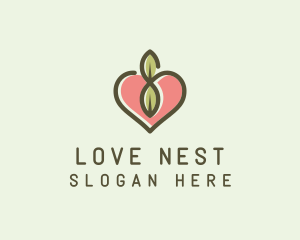 Nature Eco Heart  logo design