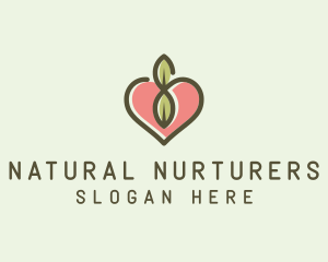 Nature Eco Heart  logo design