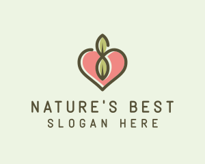 Nature Eco Heart  logo design