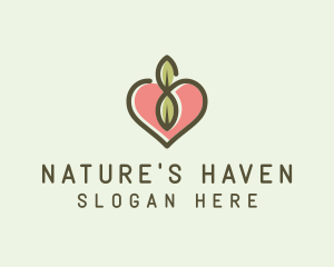 Nature Eco Heart  logo design