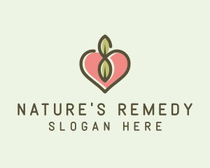 Nature Eco Heart  logo design