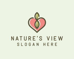 Nature Eco Heart  logo design