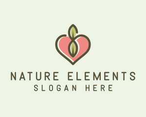 Nature Eco Heart  logo design