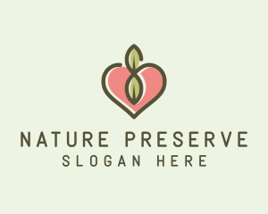 Nature Eco Heart  logo design