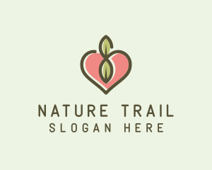 Nature Eco Heart  logo design