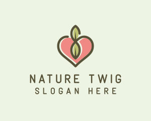 Nature Eco Heart  logo design