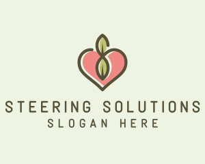 Nature Eco Heart  logo design