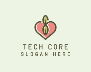 Nature Eco Heart  logo design