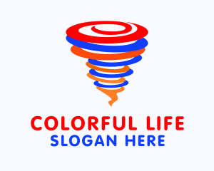 Colorful Tornado Spiral logo design