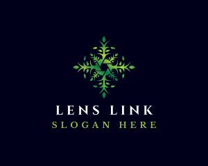 Organic Lens Leaf logo design