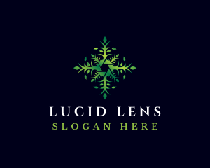 Organic Lens Leaf logo design