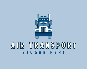 Trailer Truck Shipping Transportation logo design