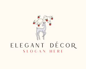 Christmas Deer Decoration logo design