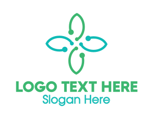 Modern Leaf Outline logo