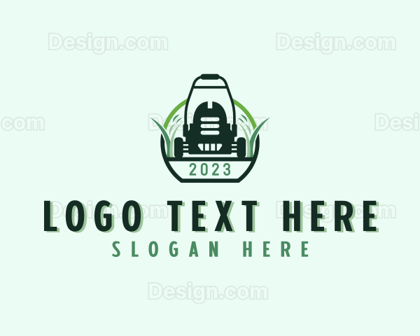 Lawn Mower Grass Gardening Logo