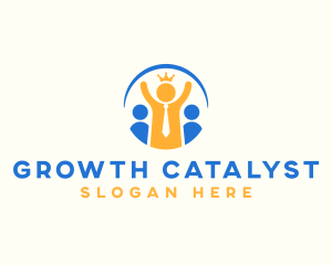 Employee Career Leadership Growth logo design