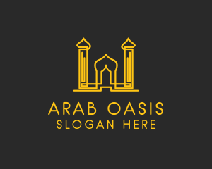 Golden Arabic Temple  logo design