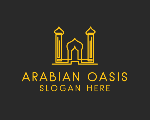 Golden Arabic Temple  logo design