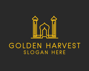 Golden Arabic Temple  logo design