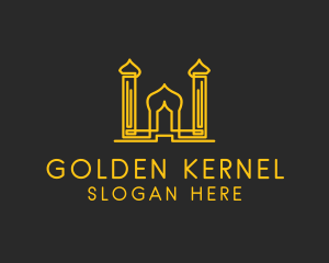 Golden Arabic Temple  logo design