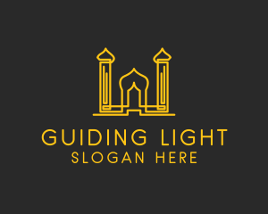 Golden Arabic Temple  logo design