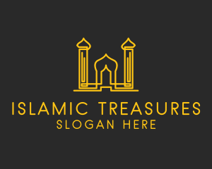 Golden Arabic Temple  logo design