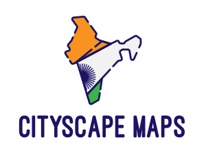 Indian Flag Map logo