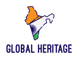 Indian Flag Map logo