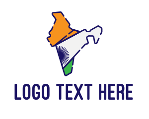 Communication - Indian Flag Map logo design