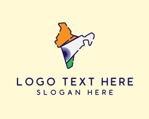 Indian Flag Map logo