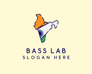 Indian Flag Map logo design