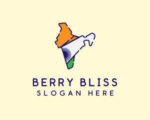 Indian Flag Map logo design