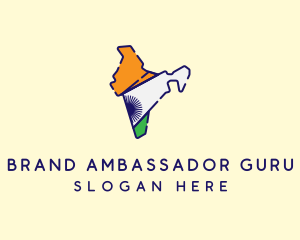 Indian Flag Map logo design