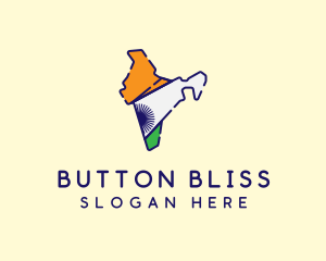 Indian Flag Map logo design