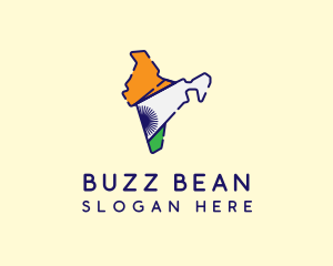 Indian Flag Map logo design