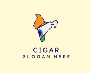 Indian Flag Map logo design