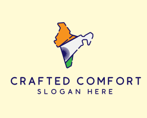 Indian Flag Map logo design