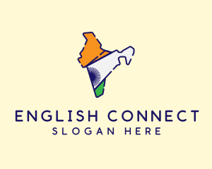 Indian Flag Map logo design