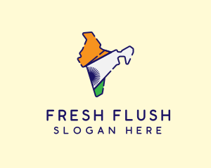 Indian Flag Map logo design