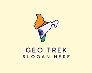 Indian Flag Map logo design