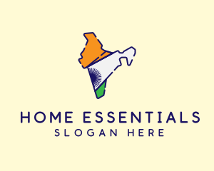 Indian Flag Map logo design