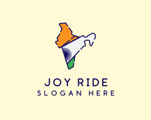 Indian Flag Map logo design