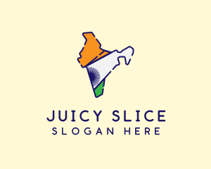 Indian Flag Map logo design