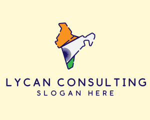 Indian Flag Map logo design