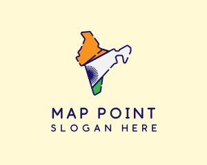 Indian Flag Map logo